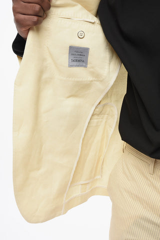 TAORMINA Blazer Sfoderato in Misto Lino con Rever a Lancia