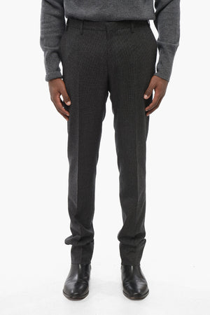 CC COLLECTION Wool Trousers REWARD with Hopsack Pattern
