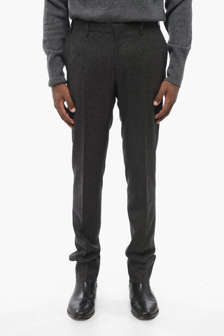 CC COLLECTION Hose REWARD aus Wolle mit Hopsack-Muster