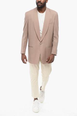 Mohair Blend Blazer with Shawl Lapel