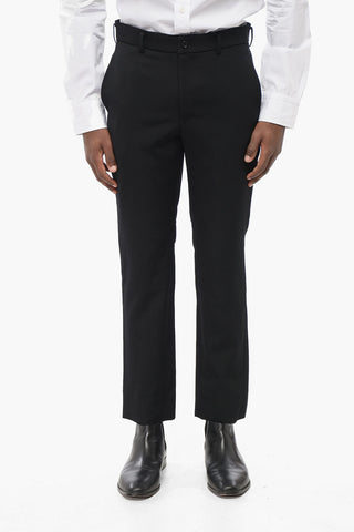Pantaloni Slim Fit in Lana con Passanti