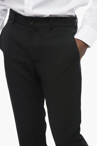 Pantaloni Slim Fit in Lana con Passanti