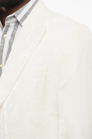 EMPORIO Jacquard Velour Blazer with Peak Lapel