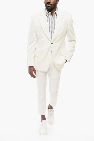 EMPORIO Jacquard Velour Blazer with Peak Lapel