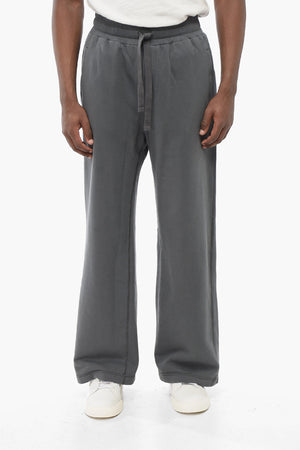 Brushed Cotton Wide-Leg Joggers