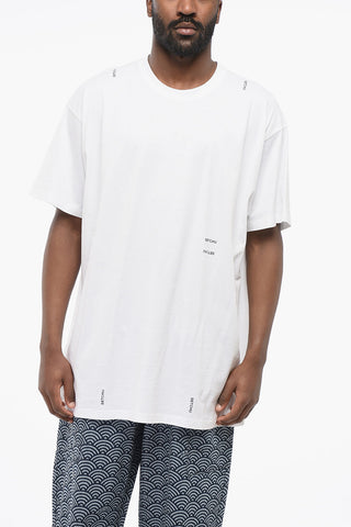 Crew Neck Cotton T-Shirt with Printed Logo