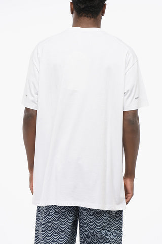 Crew Neck Cotton T-Shirt with Printed Logo