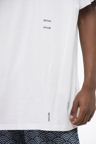 Crew Neck Cotton T-Shirt with Printed Logo