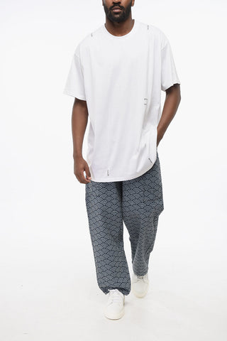 Crew Neck Cotton T-Shirt with Printed Logo