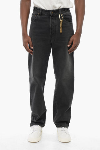 Regular Fit MARK Stone Washed Denims with Chain 23cm