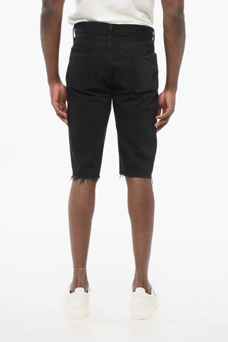Shorts in Denim con Fondo Sfrangiato