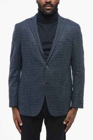 FULLTIME Blazer a Quadri con Tasche a Toppa