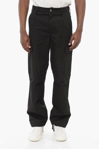 Cotton Cargo Pants with Drawstringed Ankle