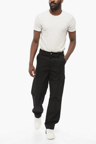 Cotton Cargo Pants with Drawstringed Ankle