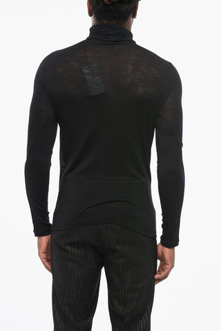 Maglia a Collo Alto in Lana Stretch Extrafine