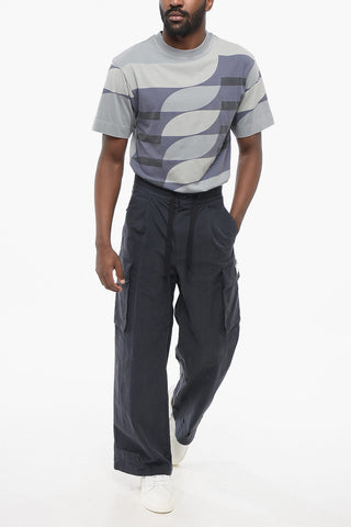 Single-pleated Cotton Blend Cargo Pants