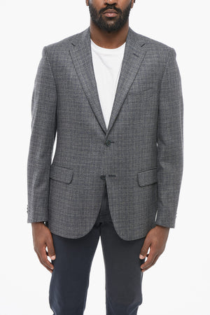 Blazer in Misto Lana con Tasca ad Aletta
