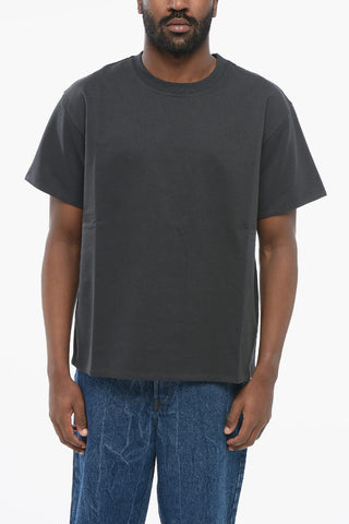 T-Shirt Girocollo con Fodera in Popeline