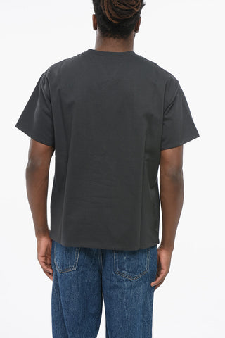 T-Shirt Girocollo con Fodera in Popeline