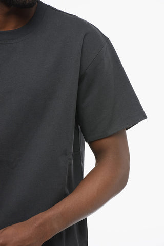 T-Shirt Girocollo con Fodera in Popeline