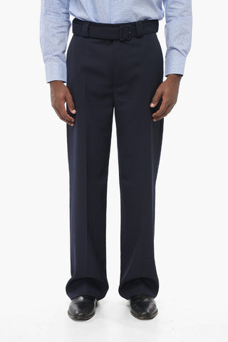 4-Pocketed PAULSON Wool Blend Pants with Belt