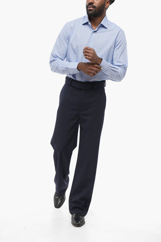 4-Pocketed PAULSON Wool Blend Pants with Belt