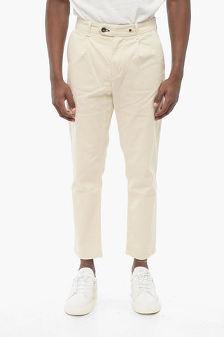 ICONS Single-pleated Stretch Cotton Chinos Pants
