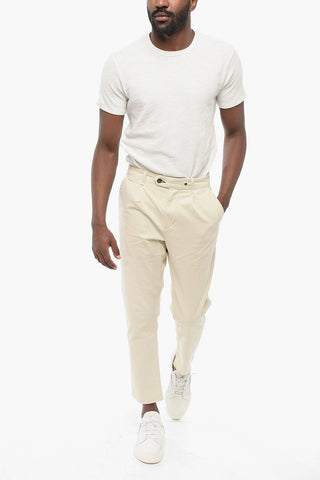 ICONS Single-pleated Stretch Cotton Chinos Pants