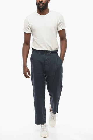 Linen Cropped Fit Chinos Pants