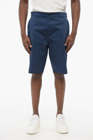 Cotton Chinos Shorts with Embroidered Logo