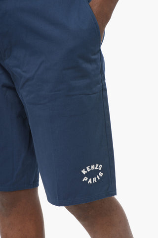 Cotton Chinos Shorts with Embroidered Logo