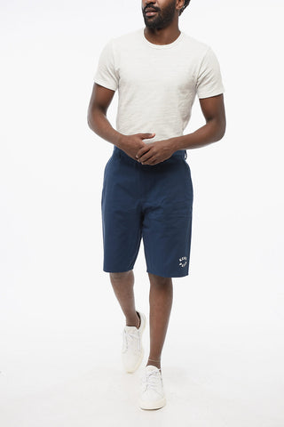 Cotton Chinos Shorts with Embroidered Logo