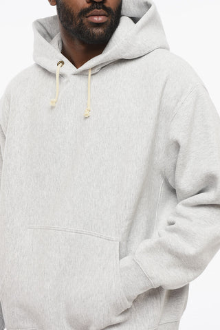Felpa Hoodie in Cotone Felpato a Tinta Unita