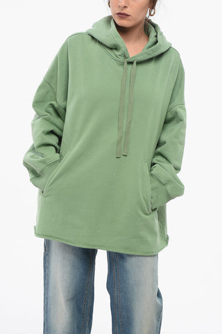 MM6 Brushed Cotton Hoodie with Raw-cut Hem