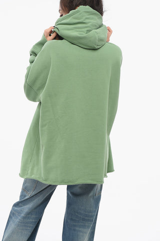 MM6 Brushed Cotton Hoodie with Raw-cut Hem