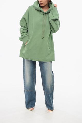 MM6 Brushed Cotton Hoodie with Raw-cut Hem