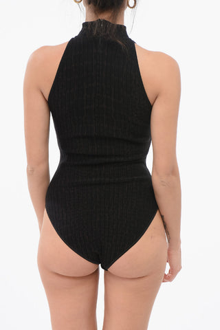 Jacquard Bodysuit with Croc Pattern