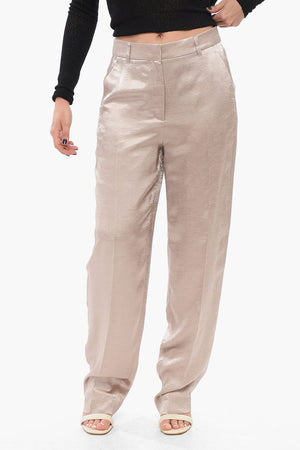 Pantaloni Satinati con Pince
