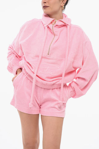 Cotton Terry Zip-up Sweatshirt with Embossed Logo