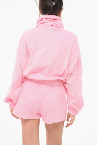 Cotton Terry Zip-up Sweatshirt with Embossed Logo