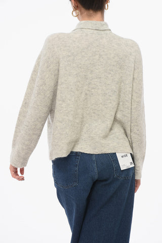 EMPORIO Turtleneck Wool Blend Cardigan