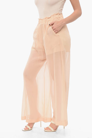 Pantaloni Wide Leg in Chiffon