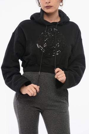 Felpa Hoodie MEDUSA con Design Cropped Fit