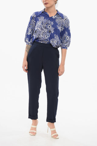 Pantaloni Slim con Risvolti