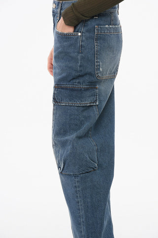 Dark Washed Cargo Denims 21cm