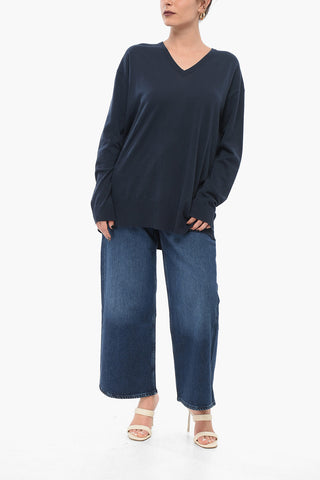 V Neck Cotton Sweater