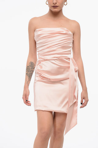 Vestito Drappeggiato in Satin