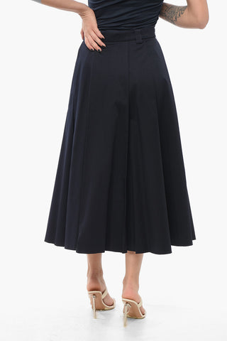 Gonna Midi HENRIQUE in Cotone Stretch con Pieghe