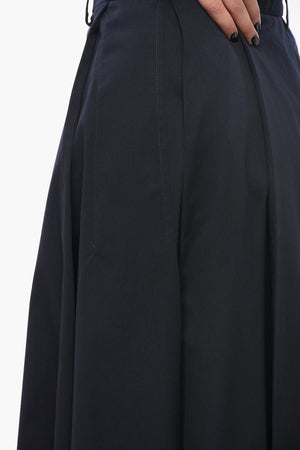 Gonna Midi HENRIQUE in Cotone Stretch con Pieghe