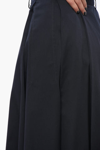 Gonna Midi HENRIQUE in Cotone Stretch con Pieghe